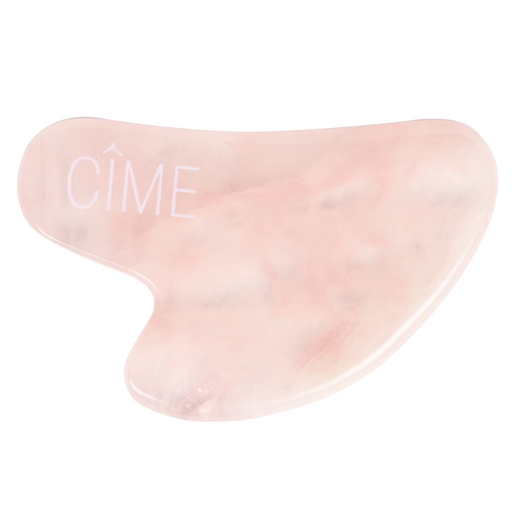CÎME Self care massage set: wild rose serum & rose quartz gua sha
