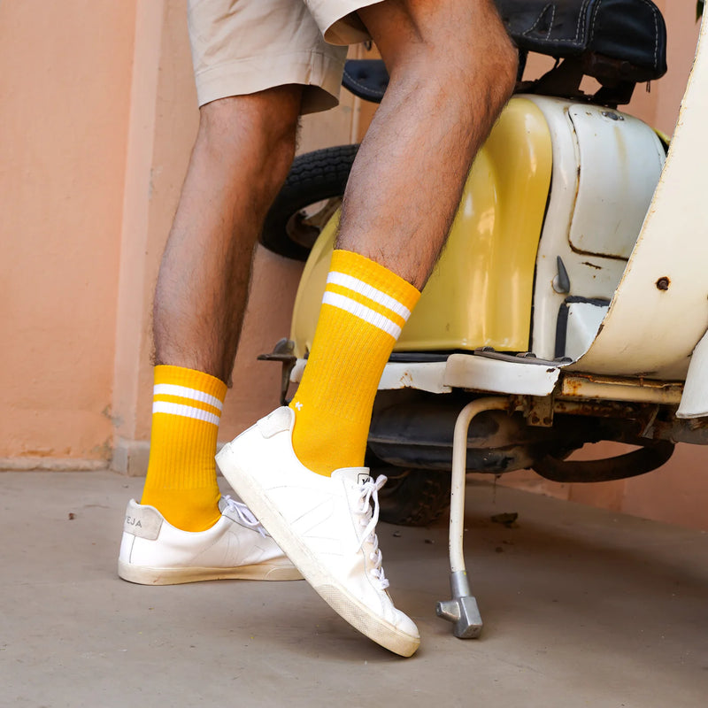 KLUE Organic cotton tennis socks yellow unisex