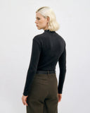 ROTHOLZ Heavy ribbed longsleeve top true black women