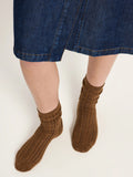 LANIUS 13761 Rib-knit socks 281 brown women