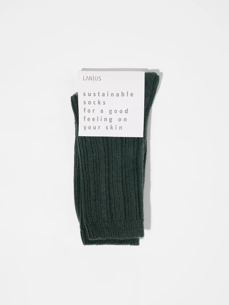 LANIUS 13761 Rib-knit socks 678 forest melange women