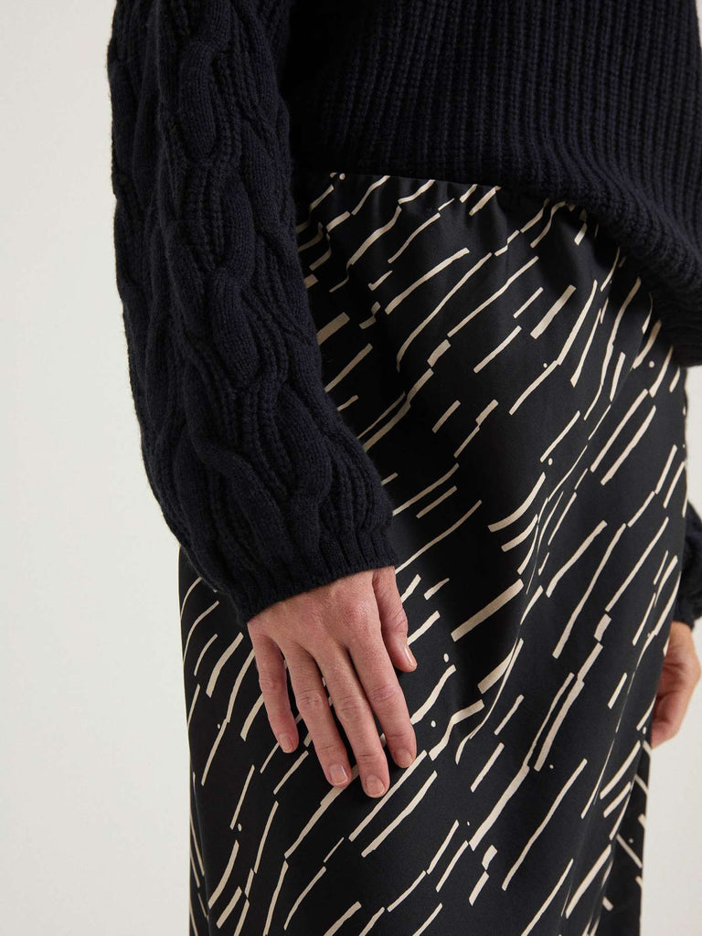 LANIUS Midi skirt 13649 irregular print black 877 women