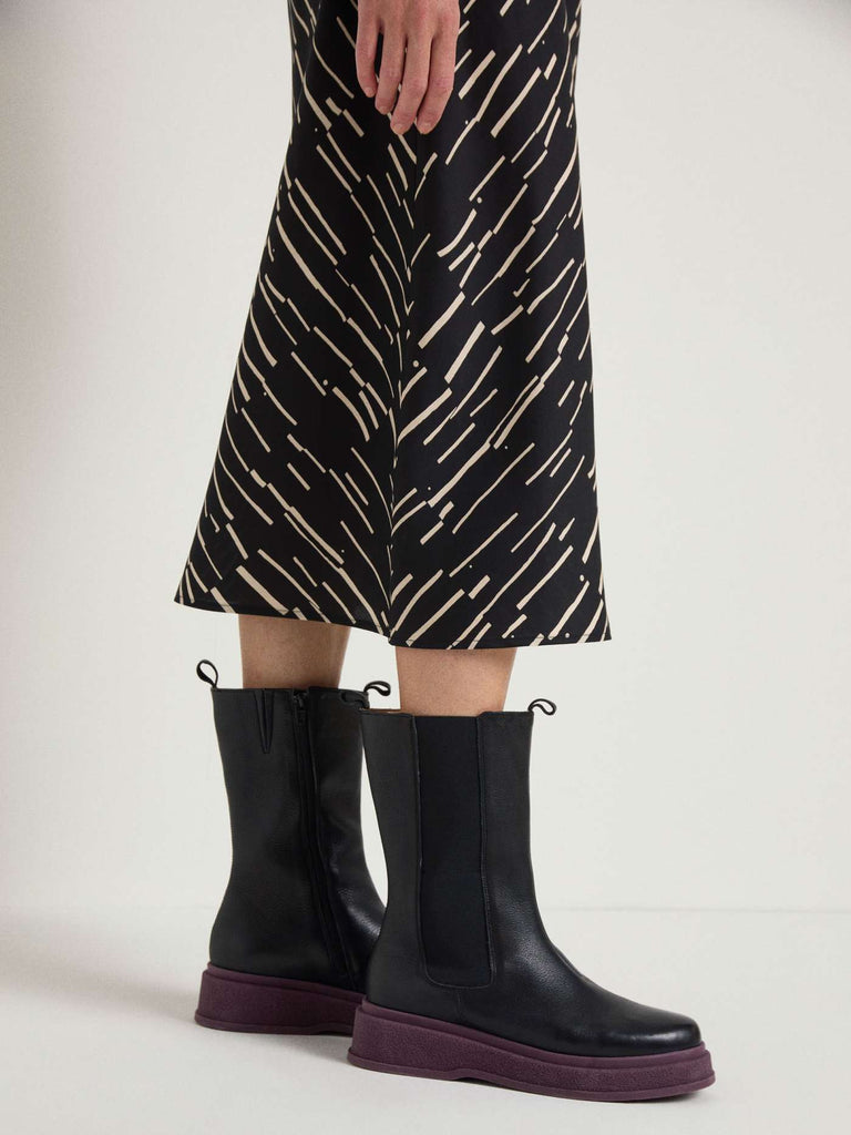 LANIUS Midi skirt 13649 irregular print black 877 women