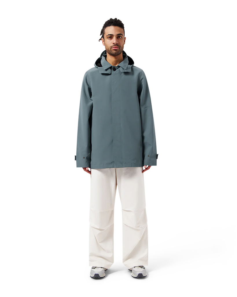 MAIUM Mac short raincoat blue grey unisex