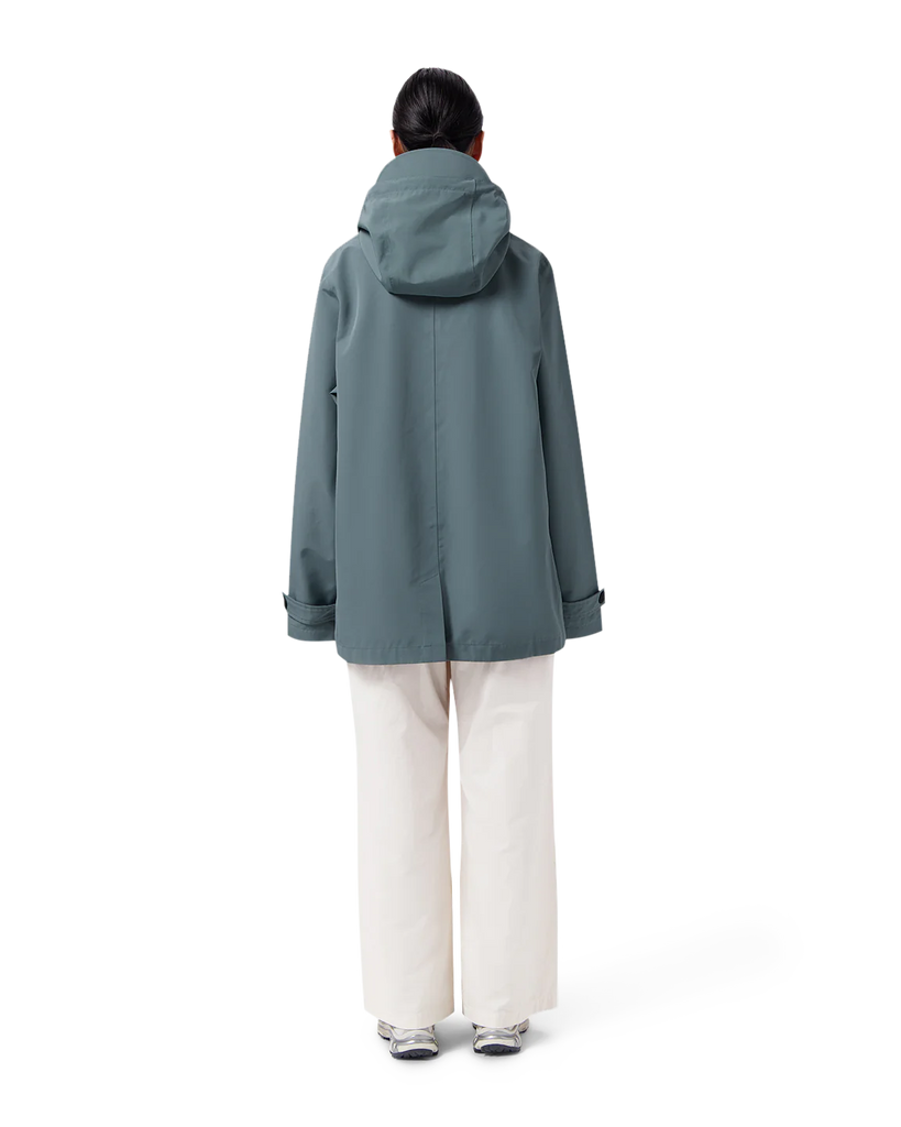 MAIUM Mac short raincoat blue grey unisex