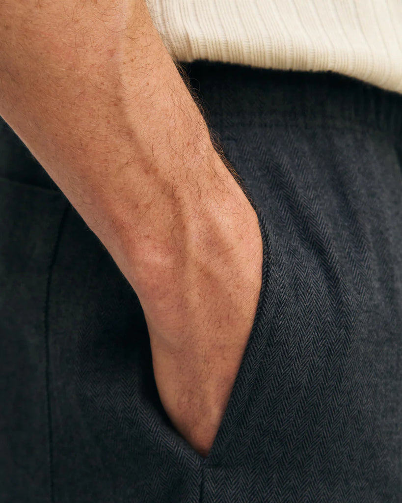 ROTHOLZ Pleated wide trousers herringbone grey men