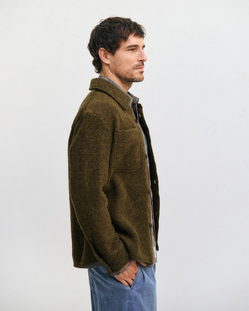 ROTHOLZ Relaxed overshirt forest green men