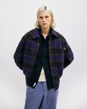 ROTHOLZ Relaxed overshirt purple checked women