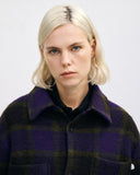 ROTHOLZ Relaxed overshirt purple checked women