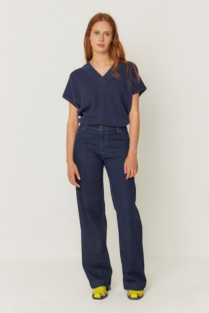 SKFK Garazi knit top B8 navy violet women