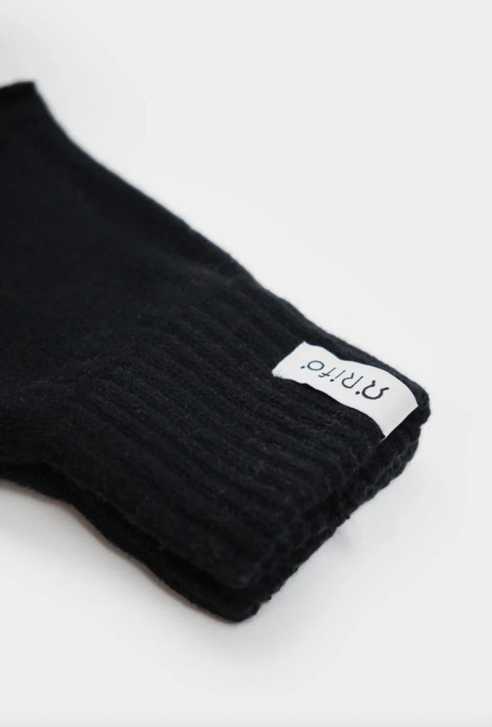 RIFO Sasha fingerless gloves black ardesia women
