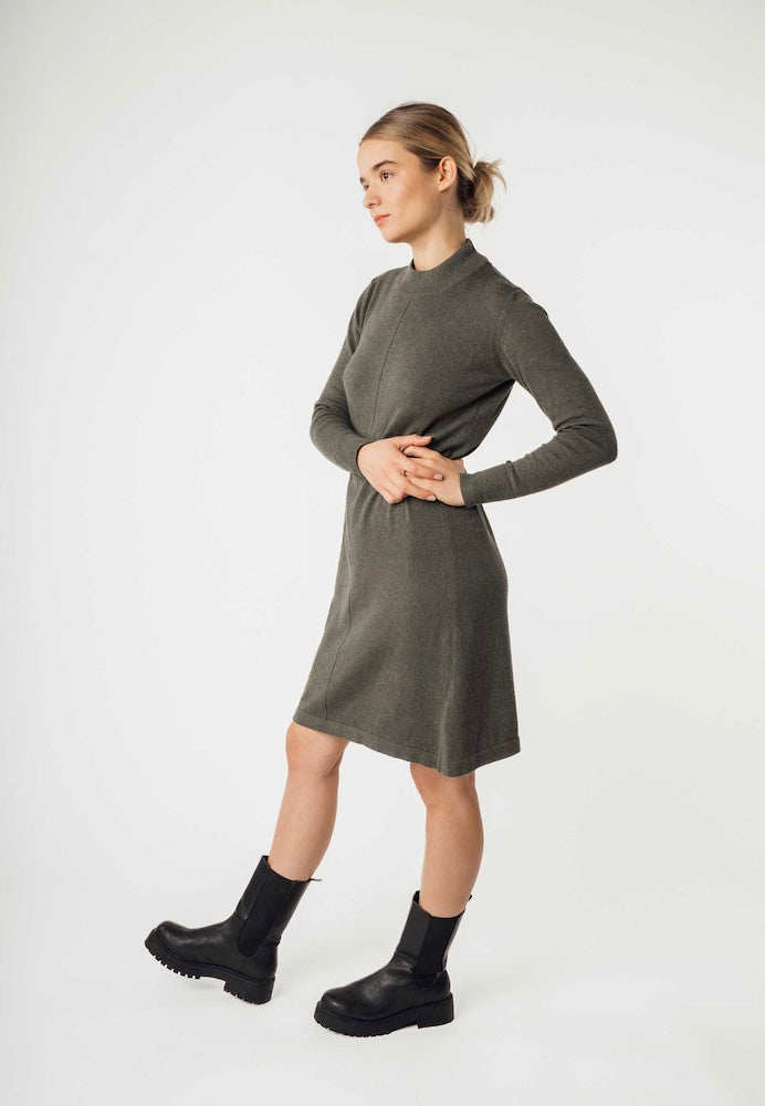 MELAWEAR Harleen basic fine knit dress green blend women
