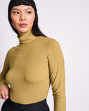 JAN 'N JUNE Mio longsleeve rib top wood olive women