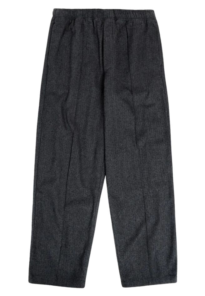 ROTHOLZ Pleated wide trousers herringbone grey men