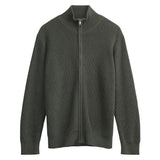 MELAWEAR Taksh rib knit zip jacket green blend men