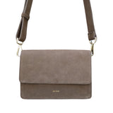 ANN KURZ Perfect square crossbody bag suede fango women