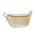 ANN KURZ Fanny pack metallic champagne women