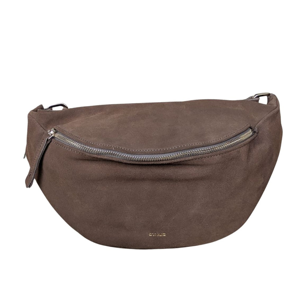ANN KURZ Large fanny pack suede fango women