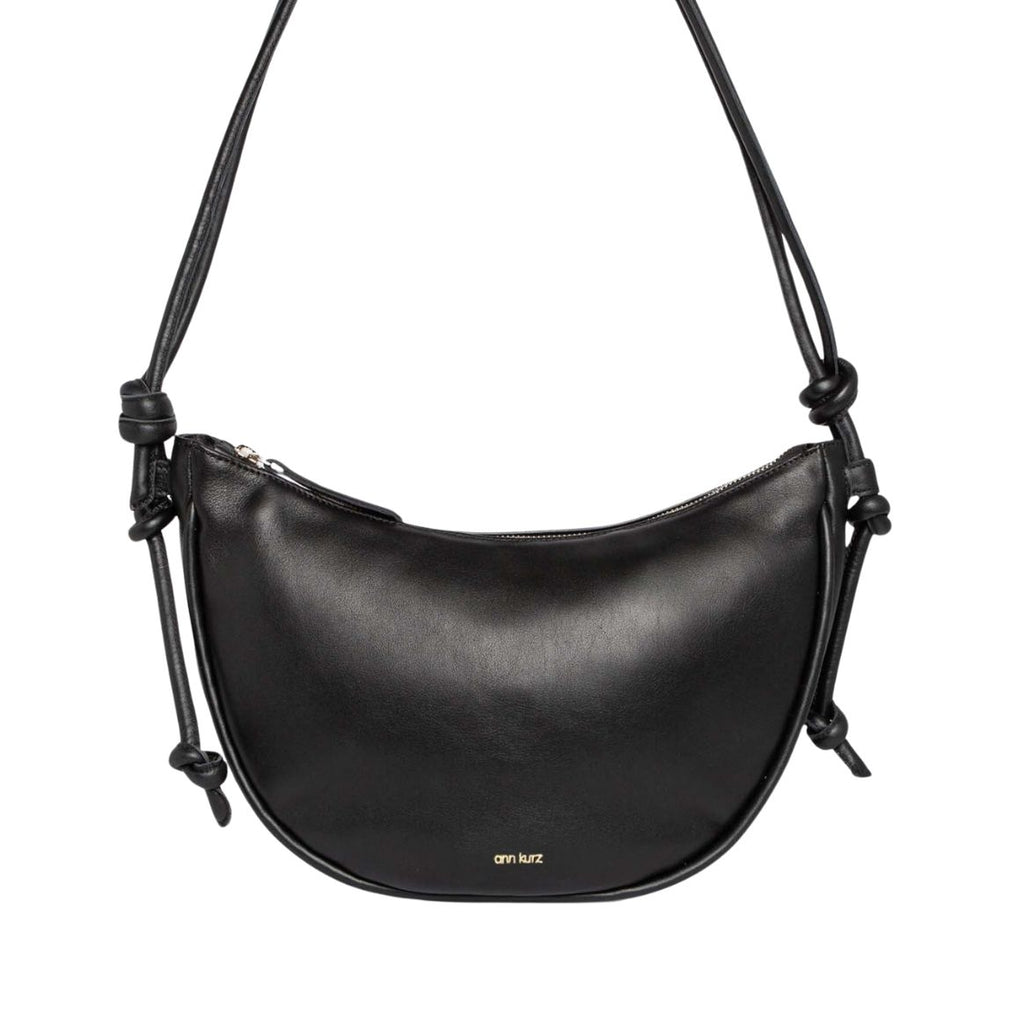 ANN KURZ Large half moon shoulder bag nappa black women
