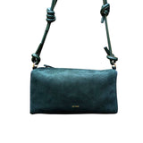 ANN KURZ Squared baguette bag suede bottle green women
