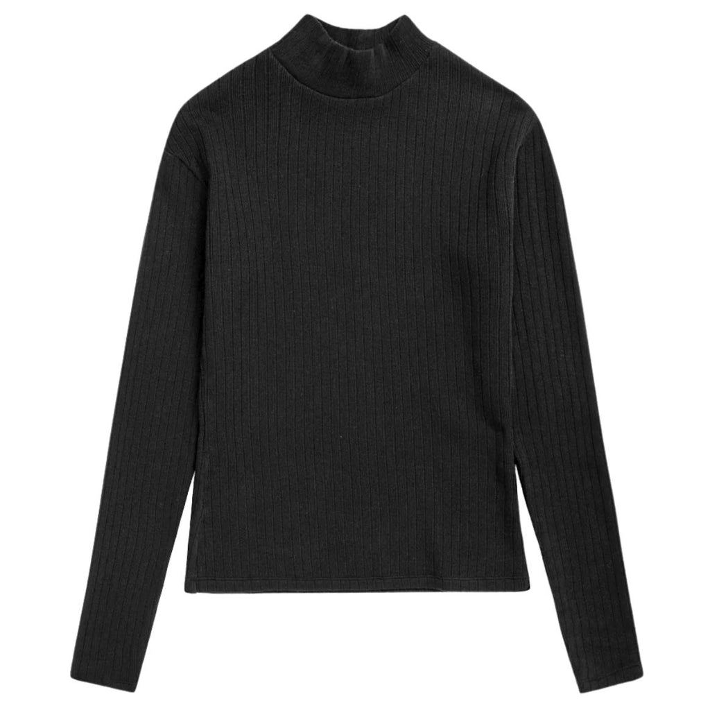 ROTHOLZ Heavy ribbed longsleeve top true black women