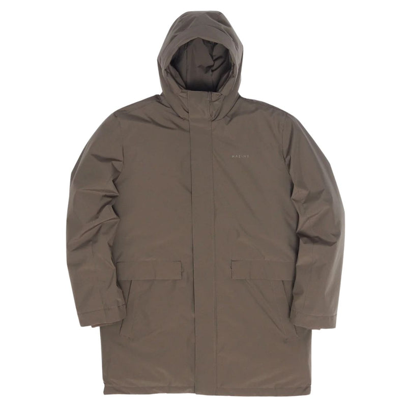 MAZINE Padded parka olive brown men