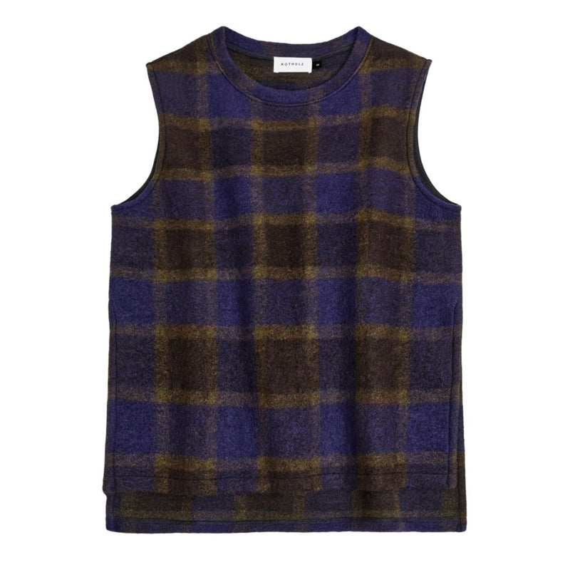 ROTHOLZ Oversized vest purple checked women