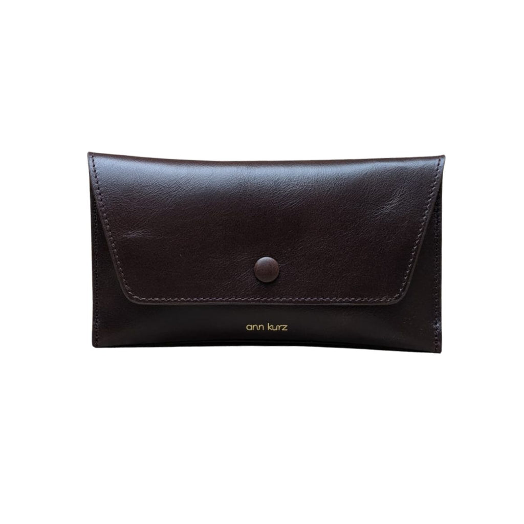 ANN KURZ Pretty envelope wallet shiny nappa moka women