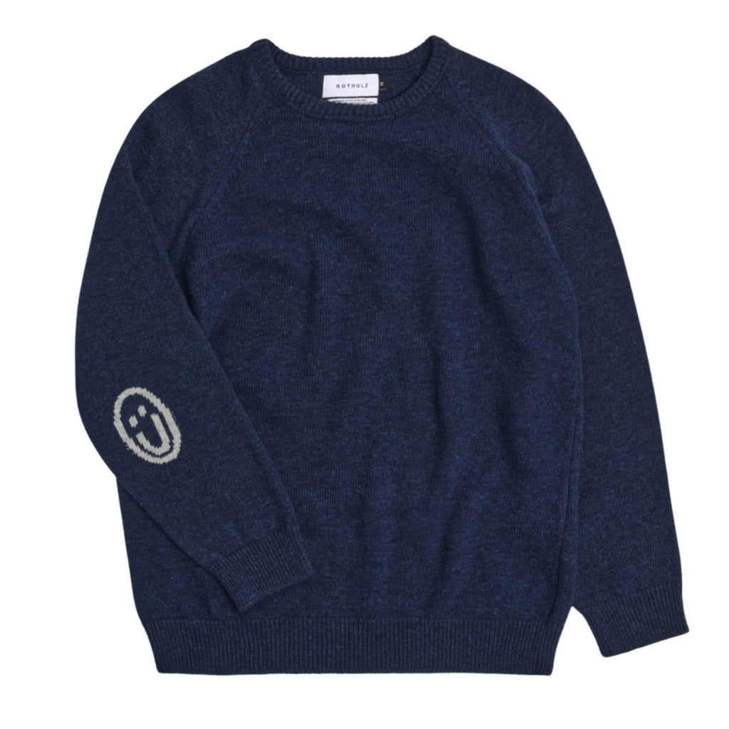 ROTHOLZ Smiling knit jumper blue melange men