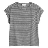 ARMEDANGELS Oneliaa lovely stripes t-shirt black oatmilk women