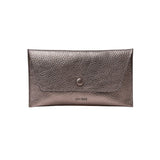 ANN KURZ Pretty envelope wallet metallic metal grey women