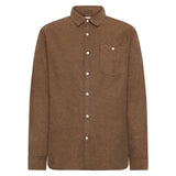 KCA 1090153 Organic cotton fishbone flannel shirt 1487 chocolate torte men