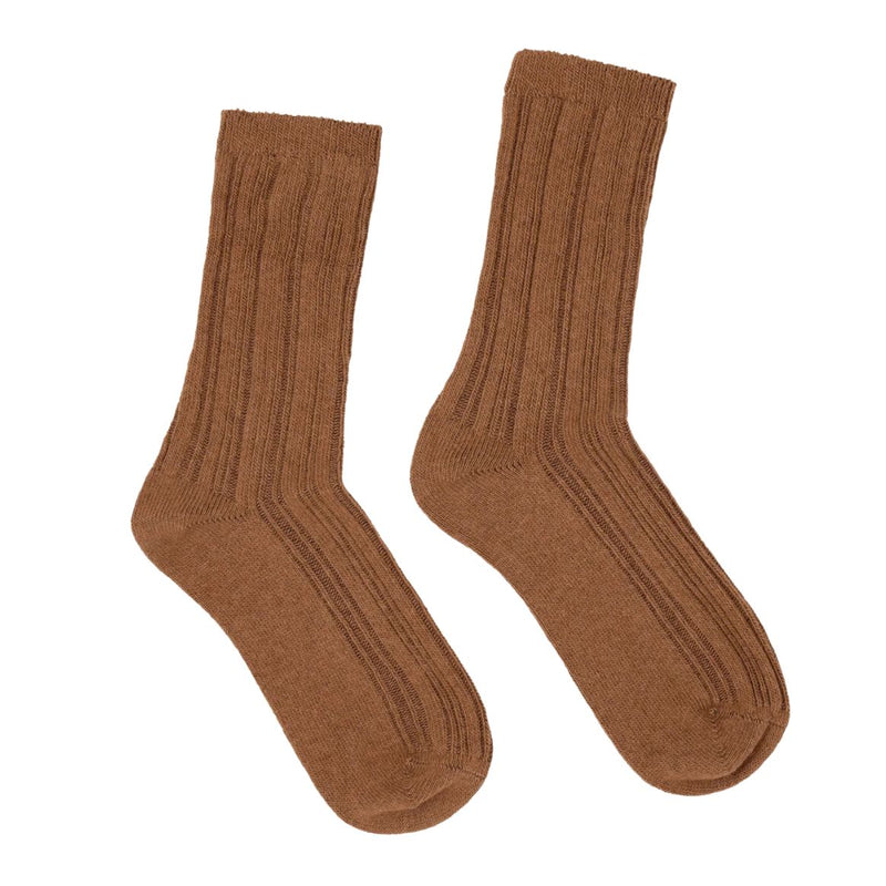 LANIUS 13761 Rib-knit socks 281 brown women