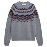 ARMEDANGELS Kaalla fair isle jumper silver melange dusty orange men