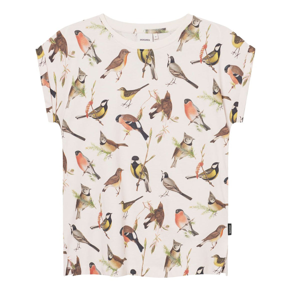 DEDICATED Visby autumn birds t-shirt off white women