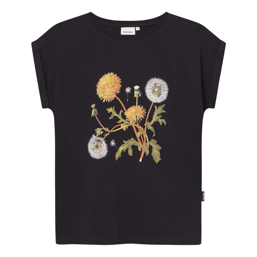 DEDICATED Visby dandelions t-shirt black women