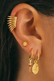 WILDTHINGS COLLECTABLES Hammered star stud earring gold plated single piece
