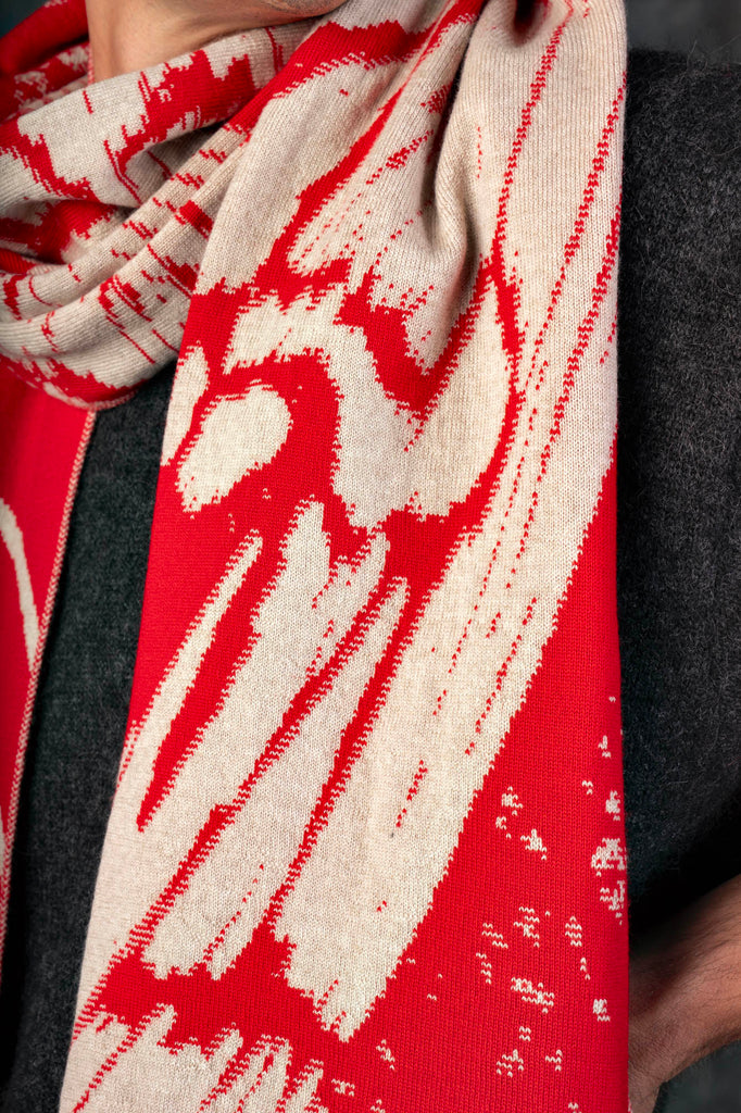 WOLVIS Aurata midi scarf poppy