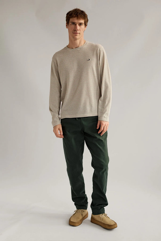 TWOTHIRDS Buddenhaggen longsleeve t-shirt light green stripes men