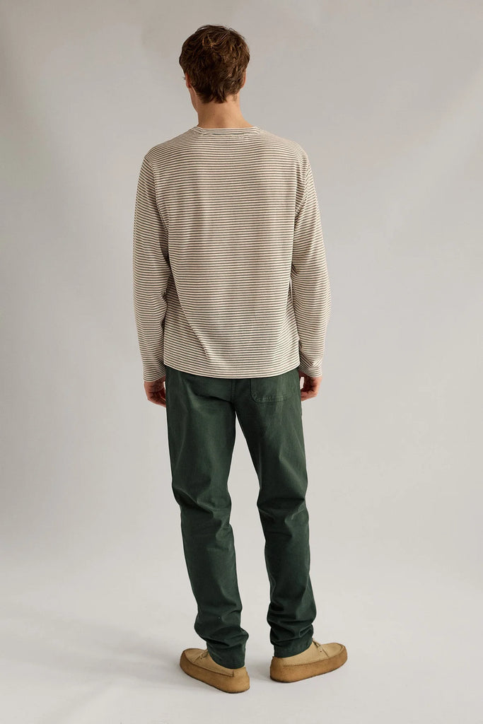 TWOTHIRDS Buddenhaggen longsleeve t-shirt light green stripes men