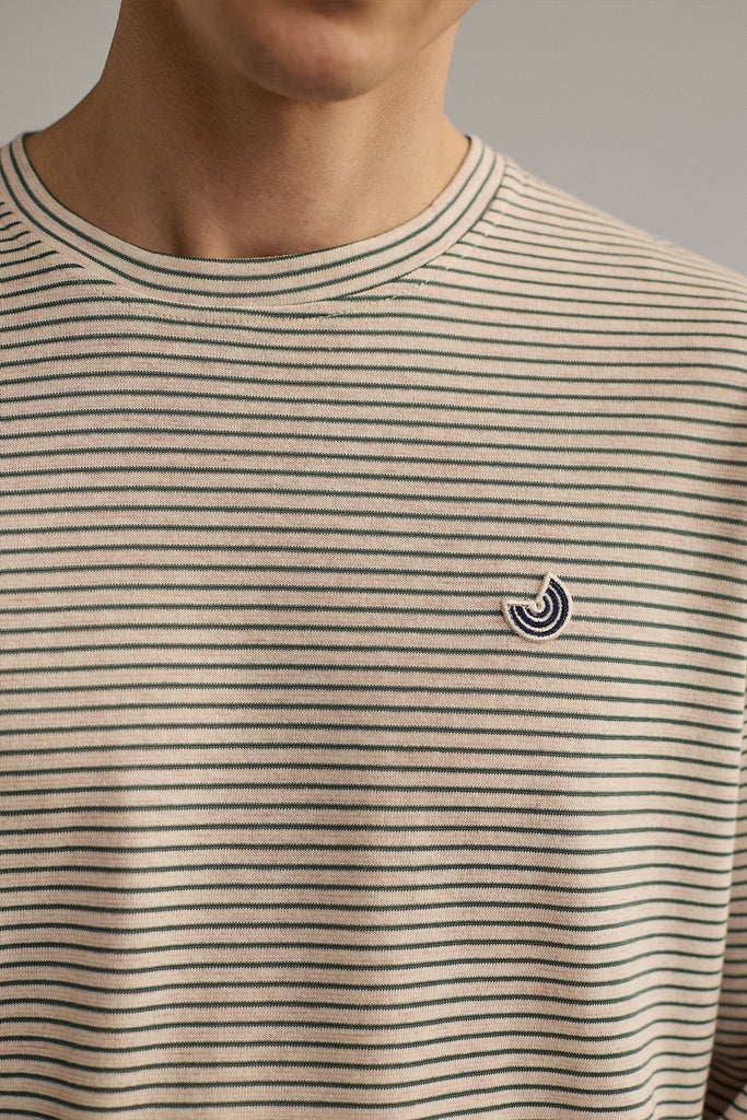 TWOTHIRDS Buddenhaggen longsleeve t-shirt light green stripes men