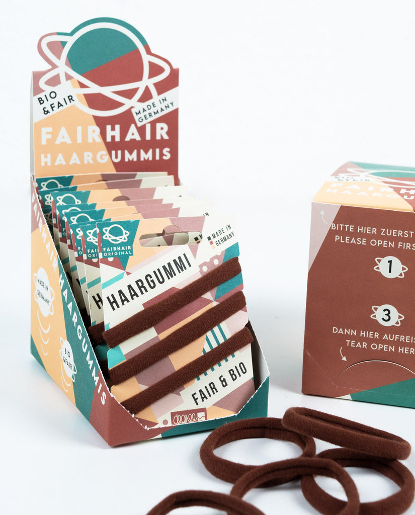 FAIRHAIR Haargummi Hair elastics 3 pack brown