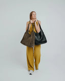 ANN KURZ Double zip hobo bag nappa black women