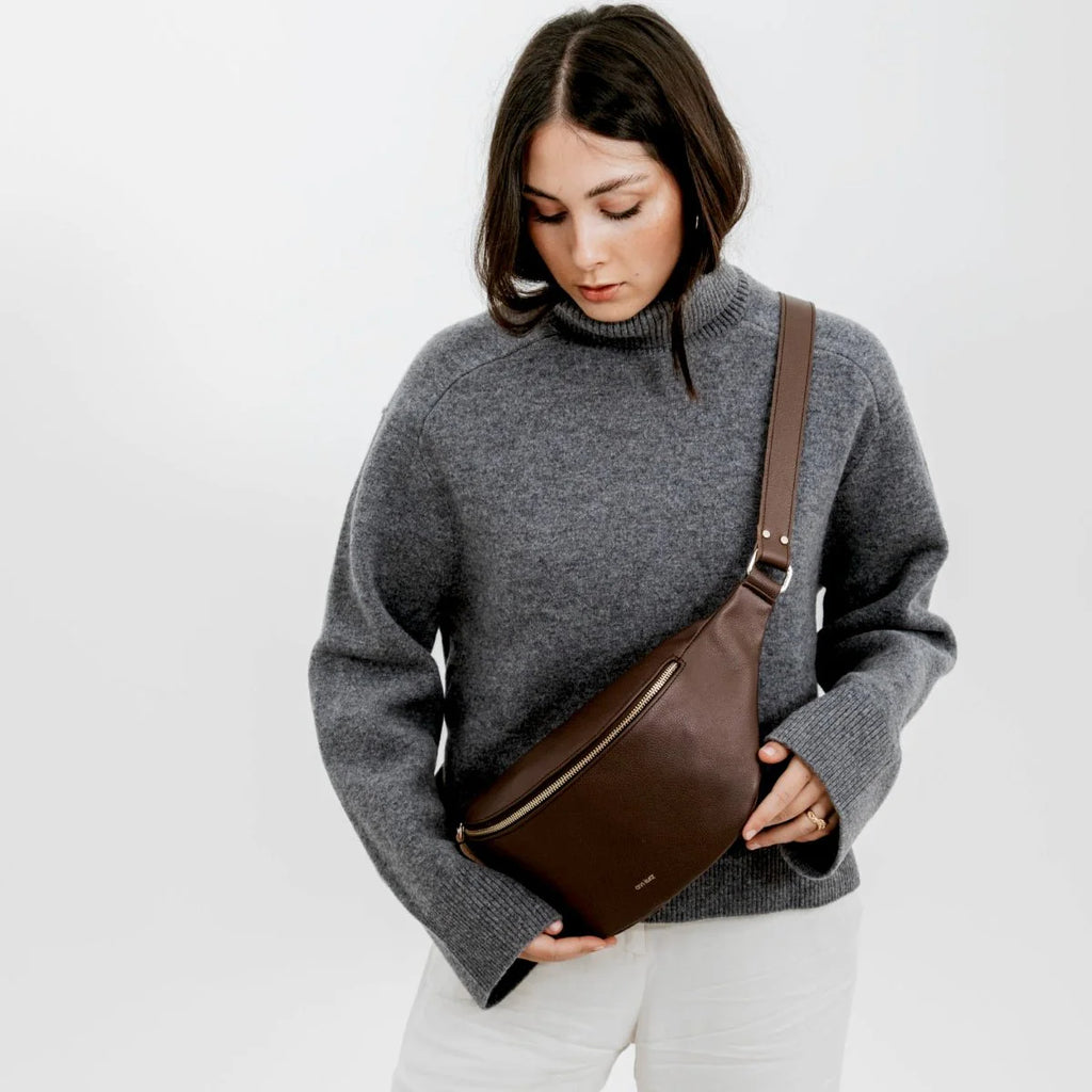 ANN KURZ Large fanny pack narok moka women