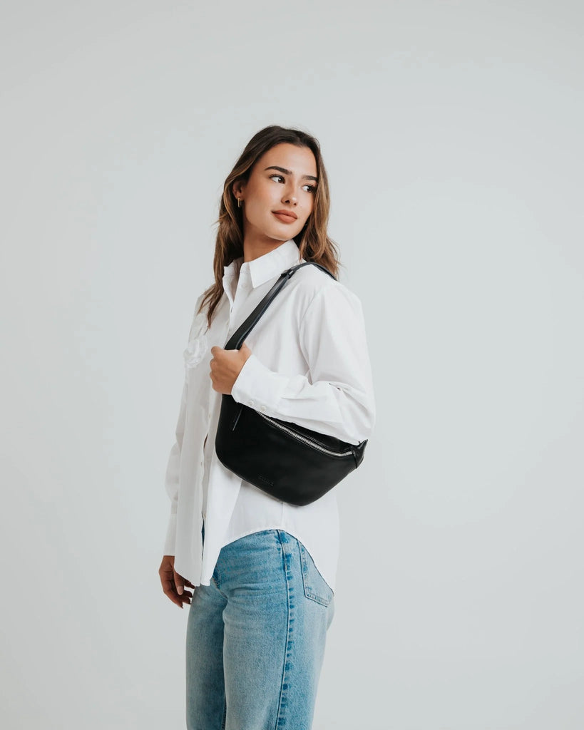 ANN KURZ Fanny pack black silver women