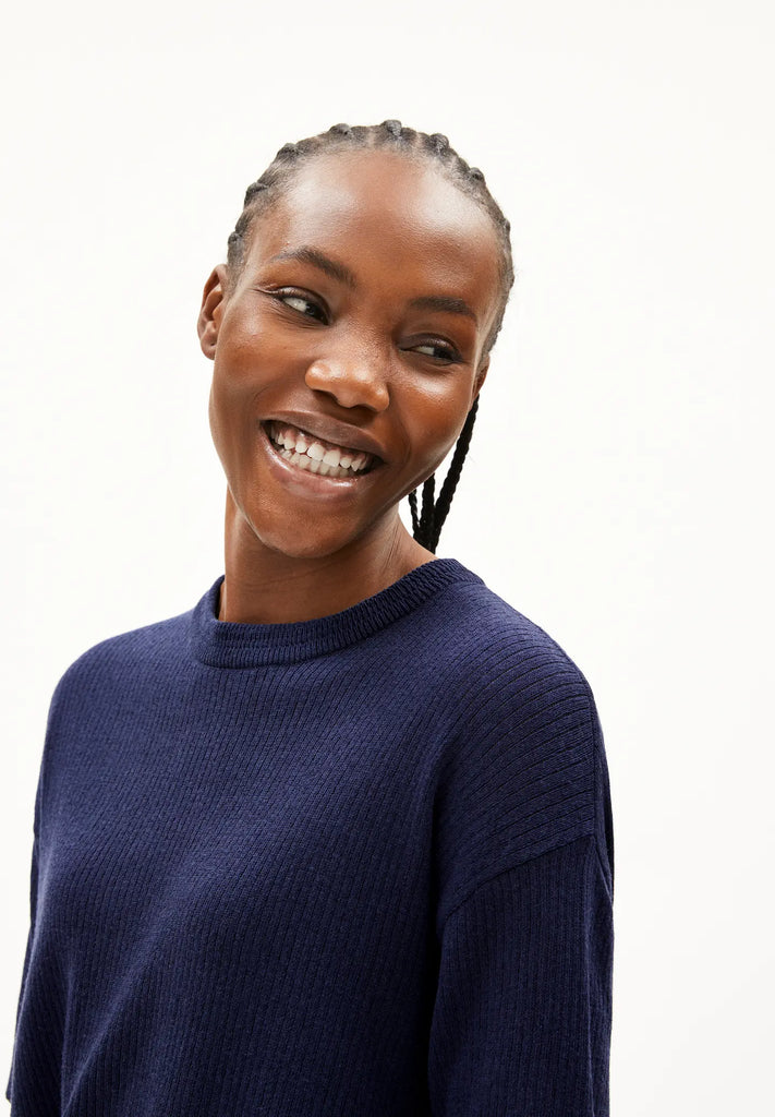 ARMEDANGELS Lizaa lino top tinted navy women