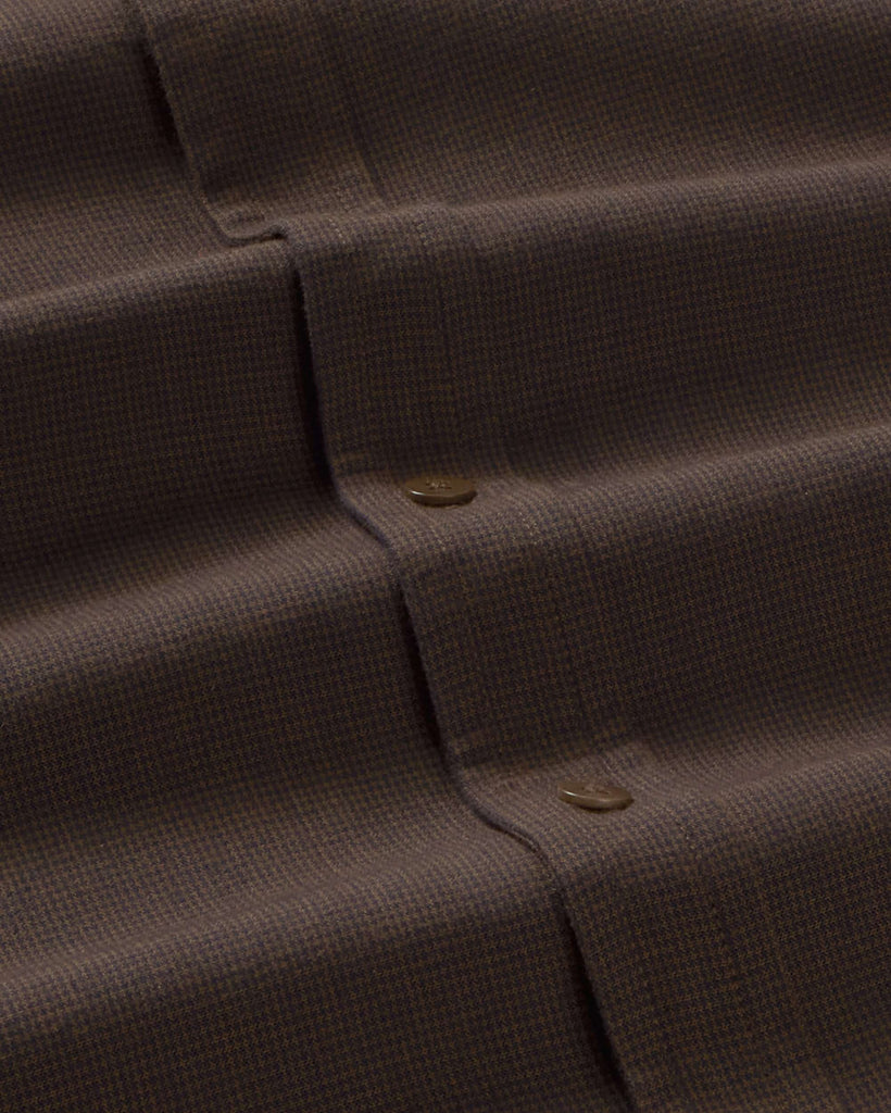 THINKING MU Ant shirt microchecks navy brown men
