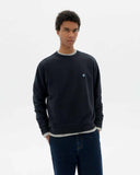 THINKING MU Leon sol contrast sweatshirt navy men