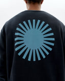 THINKING MU Leon sol contrast sweatshirt navy men