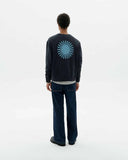 THINKING MU Leon sol contrast sweatshirt navy men